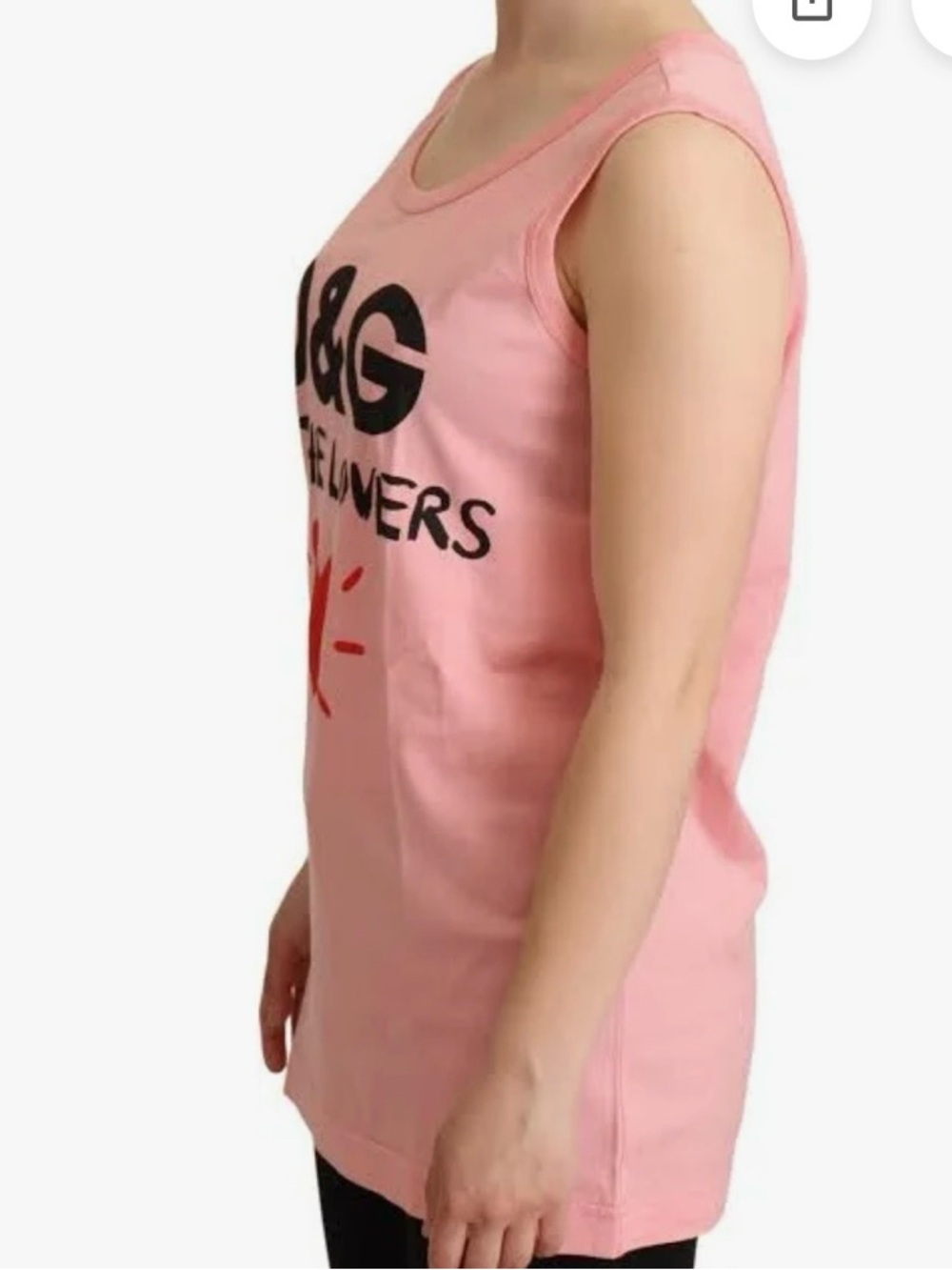 NWT, D&G Light Pink Graphic Heart Tank Motive Crewneck Top Dolce & Gabbana Chic - Picture 4 of 6